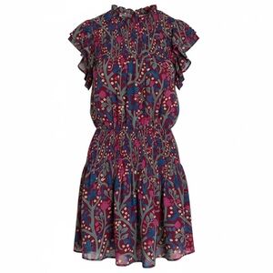 Entro floral smocked waist ruffle mini dress